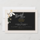 エレガントなブラック＆クリームのウェディングシャワー招待状 招待状 (正面)
