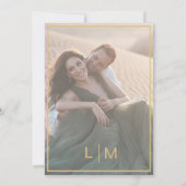 エレガントなブラック＆ゴールドのカリグラフィー結婚式 招待状 (裏面)