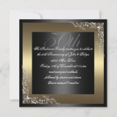 エレガントなブラック/ゴールドの結婚記念日招待状 招待状 (裏面)
