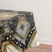 エレガントなブラック&ゴールドアートデコスターパターン テーブルクロス (インサイチュ)