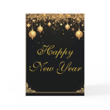 エレガントなブラック＆ゴールド　ハッピー・ニュー・イヤー