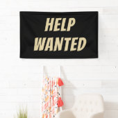 エレガントなブラック＆ゴールド ヘルプ・ウォンテッド バナー カスタム 横断幕 (インサイチュ)