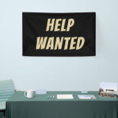 エレガントなブラック＆ゴールド ヘルプ・ウォンテッド バナー カスタム 横断幕 (トレードショー)
