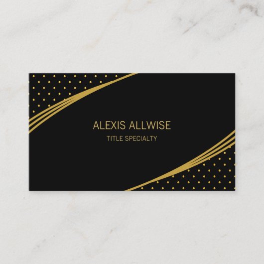 エレガントなブラック＆ゴールド 名刺 (正面)