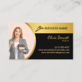 エレガントなブラック＆ゴールド 名刺 (正面)