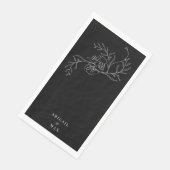 エレガントなブラック シノワーズリー ゲスト ペーパー ナプキン (コーナー)