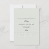 エレガントなブラック＆セージ ブライダルシャワー招待状 招待状 (裏面)