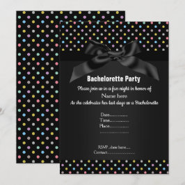 エレガントなブラック パステル スポット ブライズメイド 招待状