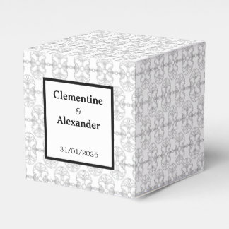 エレガントなブラック＆ホワイトのアールデコスタイル フェイバーボックス