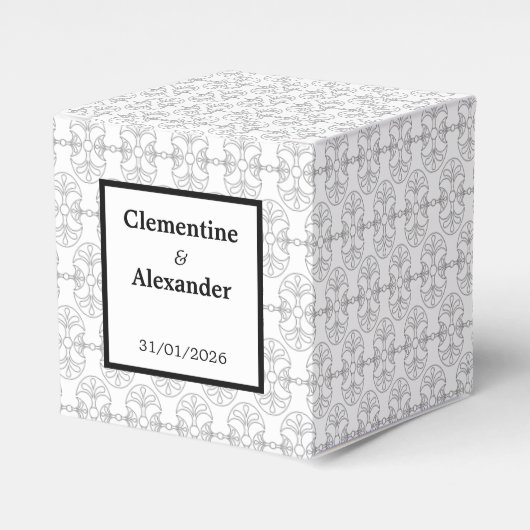 エレガントなブラック&ホワイトのアールデコスタイル フェイバーボックス (正面サイド)