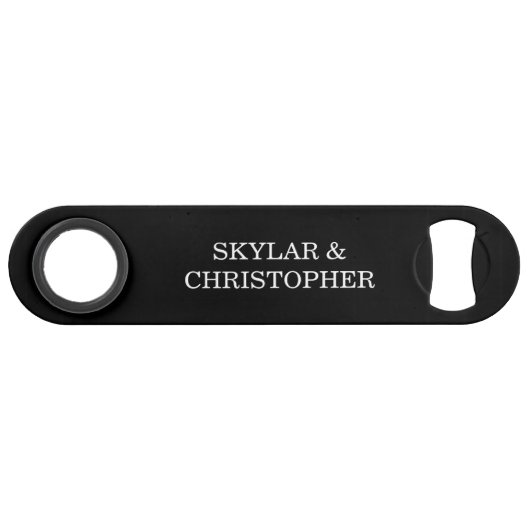 エレガントなブラック＆ホワイトのウェディング スピード栓抜き (正面(横))