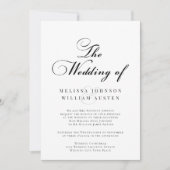 エレガントなブラック＆ホワイトのウェディング 招待状 (正面)