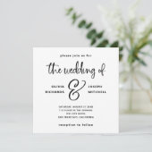 エレガントなブラック＆ホワイトのウェディング 招待状 (スタンド正面)