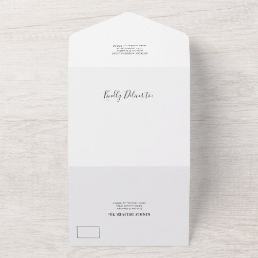 エレガントなブラック&ホワイトのオールインワン結婚式招待状 オールインワン招待状 (外側)