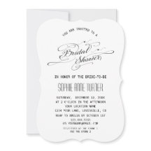 エレガントなブラック＆ホワイトのカリグラフィーブライダルシャワー