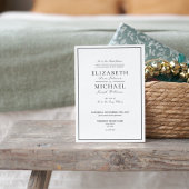 エレガントなブラック＆ホワイトのクラシックスクリプト結婚式 招待状