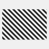 エレガントなブラック＆ホワイトのストライプ ラッピングペーパーシート (正面3)