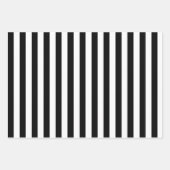 エレガントなブラック＆ホワイトのストライプ ラッピングペーパーシート (正面)