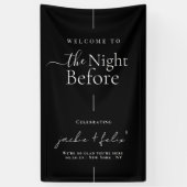 エレガントなブラック＆ホワイトのディナーリハーサル歓迎 横断幕 (縦)