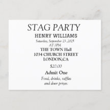 エレガントなブラック＆ホワイトのハンティングパーティー招待状