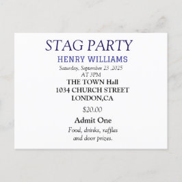 エレガントなブラック＆ホワイトのハンティングパーティー招待状 ポストカード