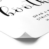 エレガントなブラック＆ホワイトのフォトブース結婚式看板 ポスター (角)