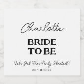 エレガントなブラック＆ホワイトのブライズメイドパーティー スパークリングワインラベル (シングルラベル)