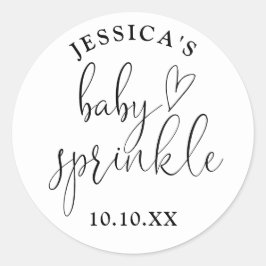 エレガントなブラック＆ホワイトのベイビーシャワー プリズル シャワーファヴォリット ラウンドシール