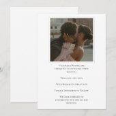 エレガントなブラック＆ホワイトのモダンな写真ウェディング セーブザデート (正面/裏面)