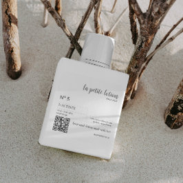 エレガントなブラック＆ホワイトのモダン化粧品ボトルラベル スクエアシール