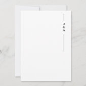 エレガントなブラック＆ホワイトのモノグラムイニシャルウェディング 招待状 (裏面)