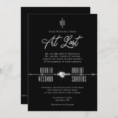 エレガントなブラック＆ホワイトのモノグラム ついに結婚式 招待状 (正面/裏面)
