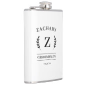 エレガントなブラック＆ホワイトのモノグラム groom のギフト フラスク (右)