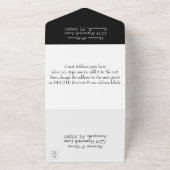 エレガントなブラック＆ホワイトの写真付き結婚式招待状 オールインワン招待状 (外側)