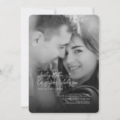 エレガントなブラック&ホワイトの写真 ウェディング 招待状 (正面)