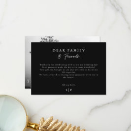 エレガントなブラック&ホワイトの写真 サンキューカード