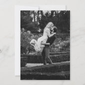 エレガントなブラック＆ホワイトの写真 現代のウェディング 招待状 (裏面)