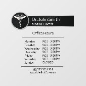 エレガントなブラック＆ホワイトの医療用ケドゥケウス営業時間 ウィンドウサイン (シート)