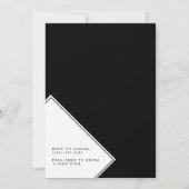 エレガントなブラック&ホワイトの卒業式 招待状 (裏面)