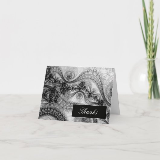 エレガントなブラック&ホワイトの感謝カード サンキューカード (正面)