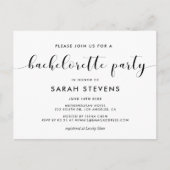 エレガントなブラック＆ホワイトの独身最後の女友達とのパーティー招待状 ポストカード (正面)