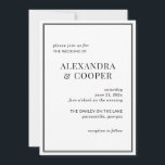 エレガントなブラック＆ホワイトの結婚式招待状 招待状<br><div class="desc">クラシックまたはミニマルな結婚式にぴったりな、エレガントなブラック＆ホワイトのデザインの結婚式招待状です。テキストと詳細を簡単にカスタマイズできます。豪華さをプラスしたい場合は、メタリックなカードストックに印刷できます。モダンなブラック＆ホワイトのウェディングスイートのアイテムとマッチします。</div>