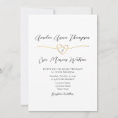 エレガントなブラック＆ホワイトの結婚式QR招待状 招待状 (正面)