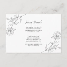 エレガントなブラック＆ホワイトの花のゲスト詳細