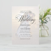 エレガントなブラック＆ホワイトオーバーレイ写真ウェディング 招待状 (スタンド正面)