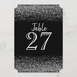 エレガントなブラック＆ホワイトダイヤモンド ウェディングテーブルカード 招待状