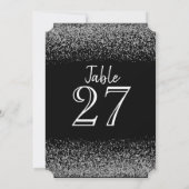 エレガントなブラック＆ホワイト ダイヤモンド ウェディング テーブル カード (裏面)