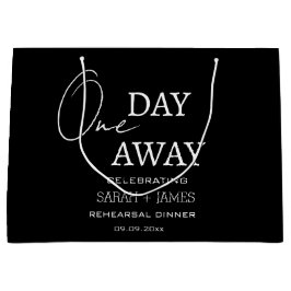 エレガントなブラック＆ホワイト ワンデー アウェイ ウェディングパーティ ラージペーパーバッグ