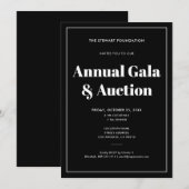 エレガントなブラック ミニマル ビジネス コーポレート イベント 招待状 (正面/裏面)