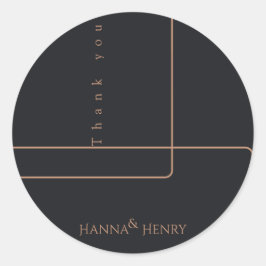 エレガントなブラック ローズ ゴールド モダン ラウンドシール